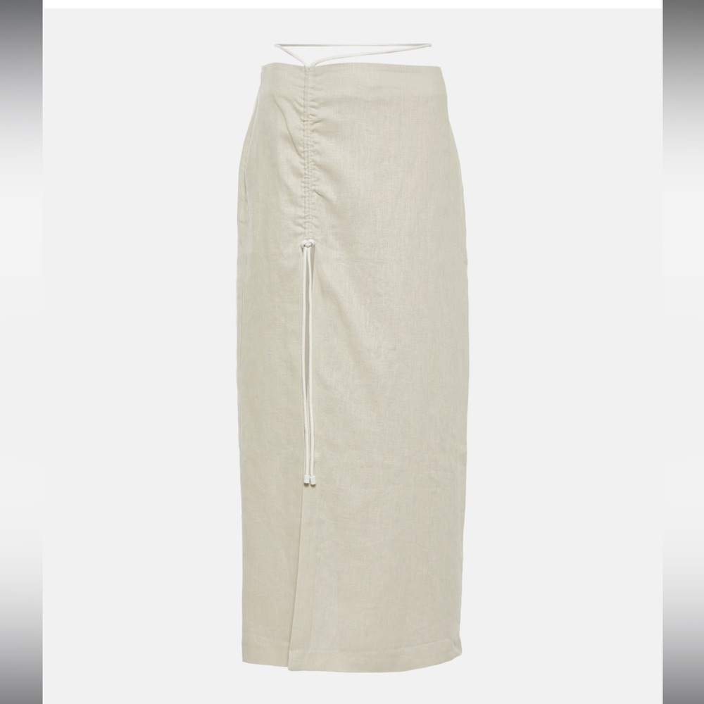 SIR Musee D'Orsay wrap linen midi skirt